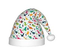 FBGHHTY Dinosauri colorati 1 stampa cappello di Natale per bambini festa di Natale Cap Comunità Santa Halloween festa divertente