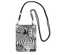 FBGHHTY Elegante borsa a tracolla per telefono con stampa zebrata, per corsa, escursionismo, ciclismo, festival, uso quotidiano, Nero , Taglia unica