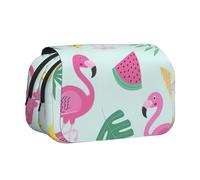FBGHHTY Flamingo Ice Cream Fruit Print Convenienza Pen Case Cute Zipper Pouch Makeup Stationery Organizer Viaggi Ufficio