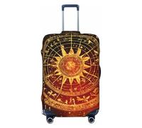 Fbghhty Gears Clock Bronze Century Print Universal Valigia Cover per Viaggio Elastico Lavabile Copertura di Viaggio Protezione Dei Bagagli, Nero , M