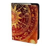 FBGHHTY Gears Clock Bronze Century Print Uomini e Donne Elegante 5.5 "Passaporto Viaggio Documenti Custodia Portafoglio Custodia Sicuro Accessorio