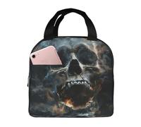 FBGHHTY Horror Ghost Skull Print Funzionalità Lunch Bag Sacchetto Riutilizzabile Tenere il cibo caldo Scuola Picnic Adulti Bambini