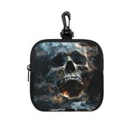 FBGHHTY Horror Ghost Skull Print Square Storage Bag Riutilizzabile Organizer Pouch Travel Toiletry per Casa Ufficio Regalo