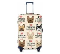 Fbghhty I Love French Bulldog Print Universal Valigie Copertura per Viaggio Elastico Lavabile Copertura da Viaggio Protezione Bagagli, Nero , M