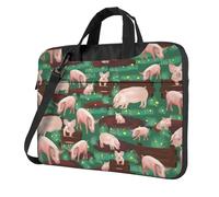 FBGHHTY I maiali nella borsa funzionale del computer portatile della stampa dell'azienda agricola borse sveglie e leggere per il vario computer, Nero , 15.6 inch