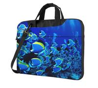 FBGHHTY Il computer portatile funzionale blu della stampa dell'oceano dei pesci insacca la borsa sveglia e leggera del computer portatile per il, Nero , 13 inch