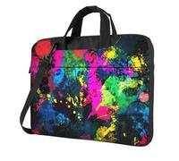 FBGHHTY Il computer portatile funzionale della stampa astratta variopinta borsa sveglia e leggera del computer portatile per il vario computer, Nero , 15.6 inch