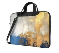 FBGHHTY Il computer portatile funzionale della stampa bianca blu dell'oro insacca la borsa sveglia e leggera del computer per il vario, Nero , 13 inch