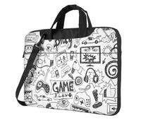 FBGHHTY Il computer portatile funzionale della stampa dei ragazzi del videogioco insacca la borsa sveglia e leggera del computer per il v, Nero , 15.6 inch
