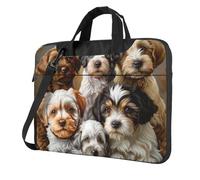 FBGHHTY Il computer portatile funzionale della stampa del cane dei cuccioli insacca la borsa sveglia e leggera del computer per il vario computer, Nero , 14 inch