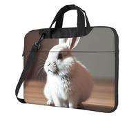 FBGHHTY Il computer portatile funzionale della stampa del coniglio bianco del grido insacca la borsa sveglia e leggera del computer per il v, Nero , 13 inch