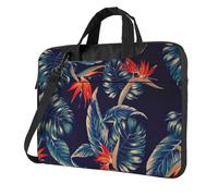 FBGHHTY Il computer portatile funzionale della stampa del fiore tropicale delle Hawaii insacca la borsa sveglia e leggera del computer per il, Nero , 14 inch