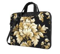FBGHHTY Il computer portatile funzionale della stampa del modello del damasco insacca la borsa sveglia e leggera del computer per il, Nero , 14 inch