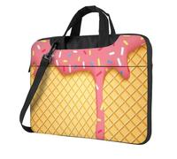 FBGHHTY Il computer portatile funzionale della stampa del modello della cialda e del gelato insacca la borsa sveglia e leggera del computer per vari, Nero , 14 inch