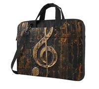 FBGHHTY Il computer portatile funzionale della stampa del simbolo di musica insacca la borsa sveglia e leggera del computer per il vario, Nero , 14 inch