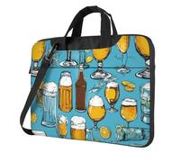 FBGHHTY Il computer portatile funzionale della stampa della bolla della birra insacca la borsa sveglia e leggera del computer per, Nero , 14 inch