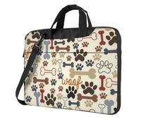FBGHHTY Il computer portatile funzionale della stampa della zampa delle ossa del cane insacca la borsa sveglia e leggera del computer portatile per, Nero , 14 inch