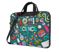 FBGHHTY Il computer portatile funzionale della stampa di tema di scienza del fumetto insacca la borsa sveglia e leggera del computer per, Nero , 15.6 inch