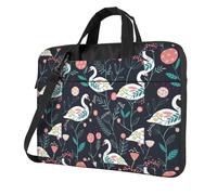FBGHHTY Il computer portatile funzionale della stampa floreale del cigno insacca la borsa sveglia e leggera del computer per il vario, Nero , 14 inch