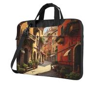 FBGHHTY Il computer portatile funzionale italiano della stampa della via insacca la borsa sveglia e leggera del computer per il v, Nero , 15.6 inch