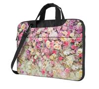 FBGHHTY Il computer portatile funzionale rosa della stampa del gruppo del fiore insacca la borsa sveglia e leggera del computer portatile per il, Nero , 14 inch