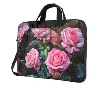 FBGHHTY Il computer portatile funzionale rosa della stampa delle rose fresche insacca la borsa sveglia e leggera del computer per il vario, Nero , 14 inch