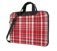 FBGHHTY Il computer portatile funzionale rosso e nero della stampa del plaid insacca la borsa sveglia e leggera del computer per il vario, Nero , 15.6 inch