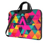 FBGHHTY Il computer portatile funzionale variopinto della stampa del triangolo insacca la borsa sveglia e leggera del computer portatile, Nero , 15.6 inch