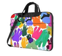 FBGHHTY Il computer portatile funzionale variopinto della stampa della zampa del cane insacca la borsa sveglia e leggera del computer, Nero , 15.6 inch