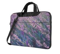 FBGHHTY Il computer portatile funzionale viola della stampa del campo della lavanda insacca la borsa sveglia e leggera del computer per il v, Nero , 14 inch