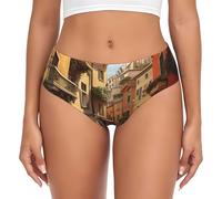 FBGHHTY Italian Street Print Slip da donna traspirante flessibilità biancheria intima copertura completa morbidezza routine quotidiana, Nero , 3XL