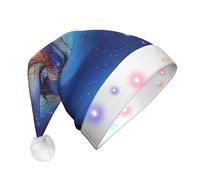 FBGHHTY La stampa blu della galassia ha condotto il cappello di Natale per le forniture e le decorazioni del partito dei cappelli
