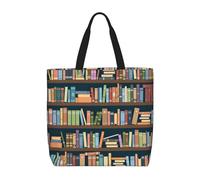 FBGHHTY Libreria con stampa di topi di biblioteca, leggera, comoda, riutilizzabile, ecologica, per la spesa, viaggi, spiaggia, lavoro