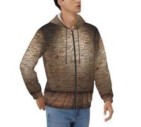 FBGHHTY Lights Hit The Brick Wall Print Men Hoodie Pullover Felpa Con Tasche Comfort Casa Casual Lavoro Viaggio Usura, Nero , 3XL