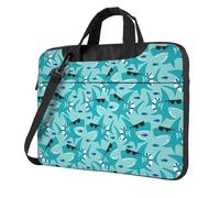 FBGHHTY Lo squalo con la borsa funzionale del computer portatile della stampa di vetro di Sun insacca il computer sveglio e leggero, Nero , 15.6 inch