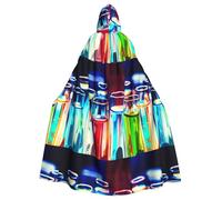 FBGHHTY Mantello con cappuccio per Halloween con stampa di provette di chimica, lunghezza intera, per adulti, unisex, per carnevale