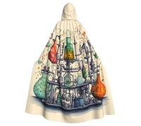 FBGHHTY Mantello con cappuccio per Halloween, stampa chimica, lunghezza intera, per adulti, unisex, per carnevale
