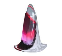 Fbghhty Mantello con cappuccio unisex con stampa a bottiglia di vino rosso, per Halloween, cosplay, carnevale, comodo mantello per feste adolescenti