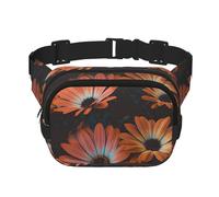 FBGHHTY Marsupio quadrato a doppio strato con stampa di crisantemo arancione, accessorio da viaggio alla moda per uomini e donne