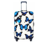 Fbghhty Molti Blue Butterfly Print Universal Valigie Cover per Viaggio Elastico Lavabile Copertura di Viaggio Protezione Dei Bagagli, Nero , XL