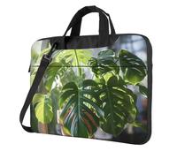 FBGHHTY Monstera Deliciosa Banana Palm Print Borse per computer portatile funzionale carino e leggero borsa per computer per vari computer portatili, Nero , 14 inch
