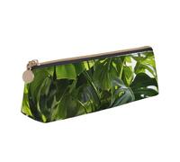 FBGHHTY Monstera Deliciosa Banana Palm Print Student Pencil Case Grande Capacità Triangolo Pouch Daily Essentials School College