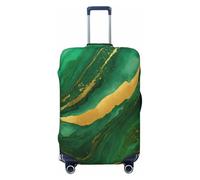 Fbghhty Nero e Oro Stampa Geometrica Universale Valigia Copertura per Viaggio Elastico Lavabile Copertura di Viaggio Protezione Dei Bagagli, Nero , L