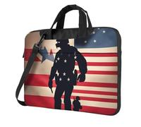 FBGHHTY Noi Soldati Militari Patriottica Memorial Day Stampa Funzionale Borse Per Computer Portatile Carino E Leggero Sacchetto Del Computer Per Vari Laptop, Nero , 13 inch