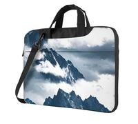 FBGHHTY Paesaggio con le montagne e le nuvole stampa borsa funzionale del computer portatile sveglio e leggero borsa del computer per vari computer portatili, Nero , 13 inch