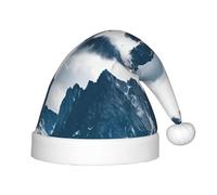 FBGHHTY Paesaggio con montagne e nuvole Stampa Cappello di Natale per Bambini Vacanze Natale Cap Comunità Santa Halloween Festa divertente