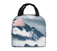 FBGHHTY Paesaggio con montagne e nuvole Stampa Funzionalità Lunch Bag Sacchetto Riutilizzabile Tenere il cibo caldo Scuola Picnic Adulti Bambini