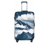 Fbghhty Paesaggio con Montagne e Nuvole Stampa Universale Valigia Copertura per Viaggio Elastico Lavabile Copertura di Viaggio Protezione Dei Bagagli, Nero , S