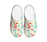 FBGHHTY Pantofole da casa con stampa di coniglio mago, per uomini e donne, versatili ed eleganti, suola in TPR per interni ed esterni