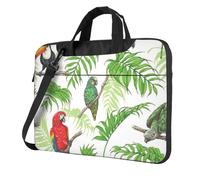 FBGHHTY Parrot Birds E Tropical Tree Print Functional Laptop Bags Cute And Lightweight Computer Bag For Various Laptop, Nero , 13 inch